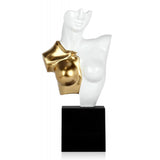 Amazonen - Büste weiß und gold. Moderne figurative Skulptur aus lackiertem Kunstharz - Designerobjekte.com