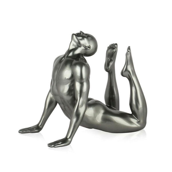 Ambition anthrazit. Moderne figurative Skulptur aus Harz, Metalleffekt - Designerobjekte.com