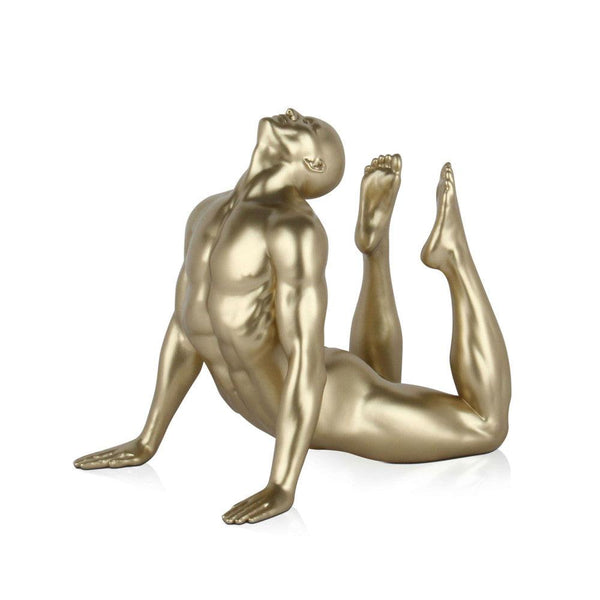 Ambition gold. Moderne figurative Skulptur aus Harz, Metalleffekt - Designerobjekte.com