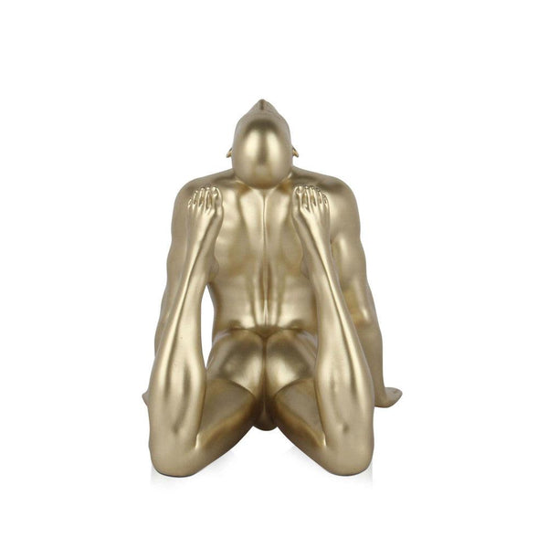 Ambition gold. Moderne figurative Skulptur aus Harz, Metalleffekt - Designerobjekte.com