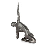 Anrufung anthrazit. Moderne figurative Skulptur aus Harz, Metalleffekt - Designerobjekte.com