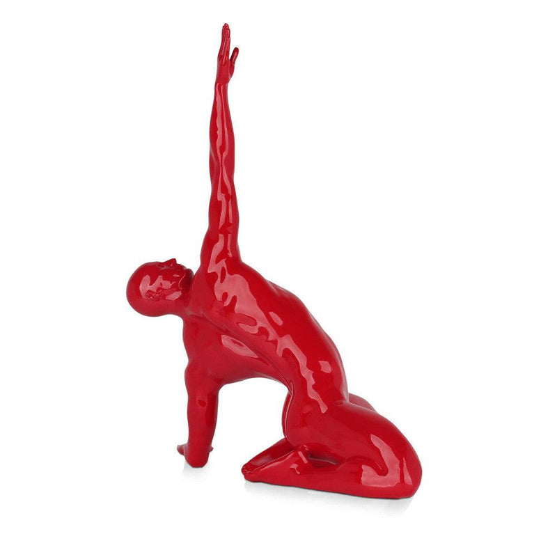 Anrufung rot. Moderne figurative Skulptur aus lackiertem Harz - Designerobjekte.com