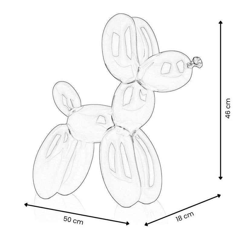 Ballon Hund gelb. Pop Art-Skulptur aus lackiertem Kunstharz. 46 x 50 x 18 cm - Designerobjekte.com