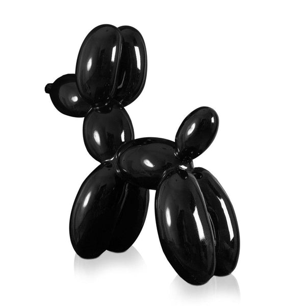 Ballon - Hund schwarz lackiert Pop Art-Skulptur aus lackiertem Kunstharz. - Designerobjekte.com