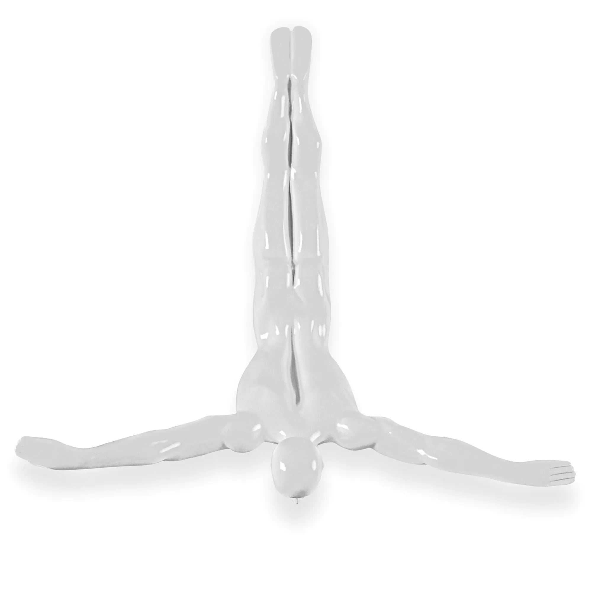 Elegante handgefertigte Taucher Skulptur aus Kunstharz, 28 cm hoch - bringt Dynamik und Kunst in Ihre Räume.