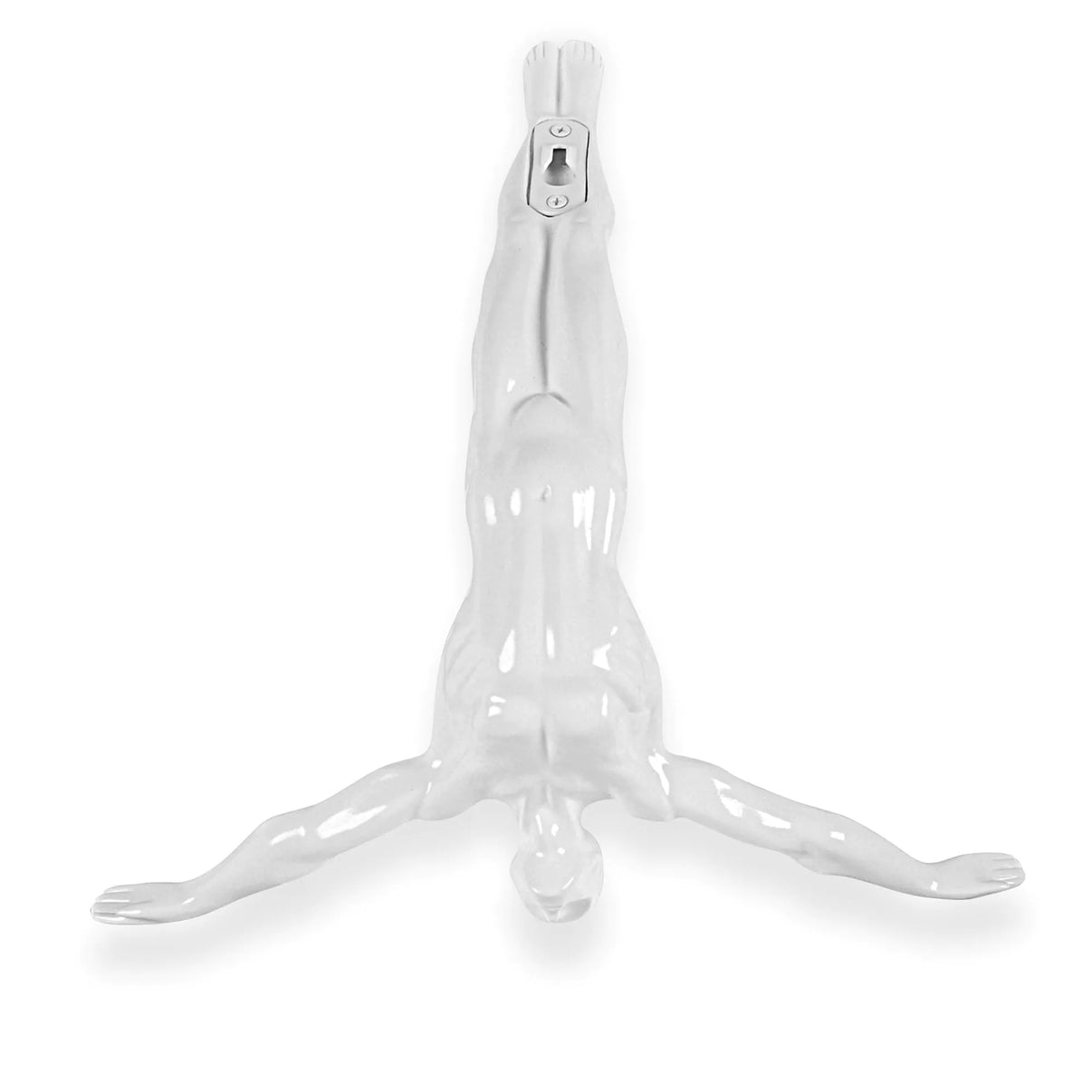 Vielseitige moderne weiße Taucher Skulptur zum Aufhängen, handgefertigte Figur, ideal für kreative Raumgestaltungen.