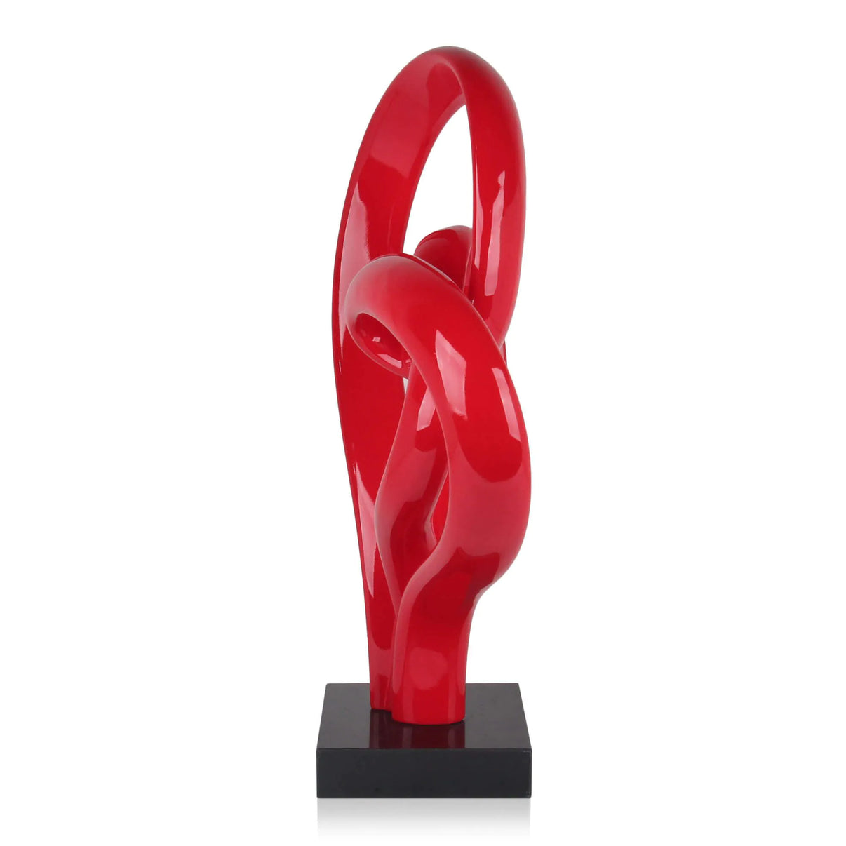 Moderne Herz-Skulptur aus lackiertem Harz, rot, 73x52x21 cm, stilvolle Kunstinstallation für moderne Wohnräume.