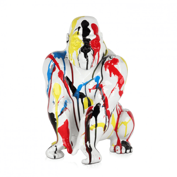 Designer Skulptur Pop Art Utan aus Harz, von Hand dekoriert - Designerobjekte.com