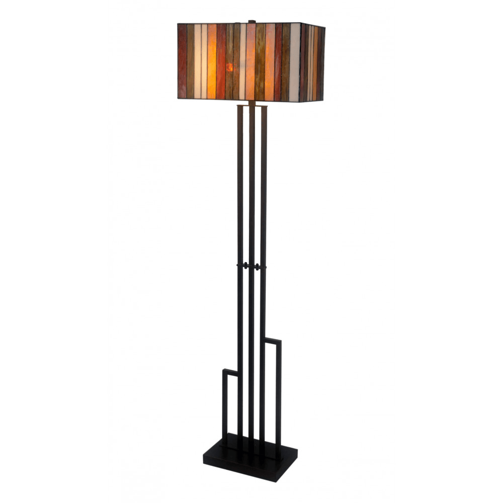 Tiffany Deckenfluter im Art Nouveau Stil mit elegantem Glas- und Eisen-Design