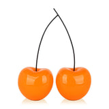Doppelkirschen orange. Skulptur Pop Art aus lackiertem Harz - Designerobjekte.com