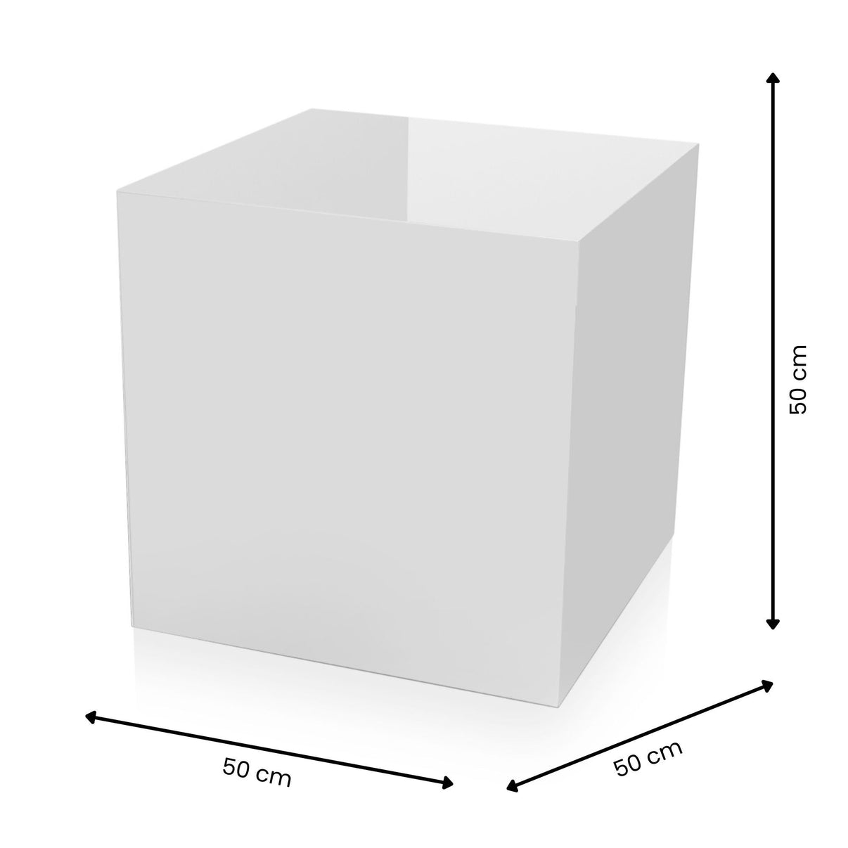 Beistelltisch Würfel 50 x 50 cm - modernes Design mit abstrakten Elementen, perfekt für designbewusste Menschen und als Akzentmöbel.