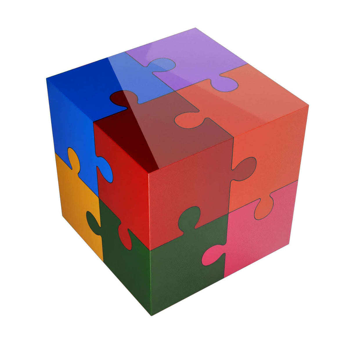 Beistelltisch Puzzle 50x50 cm - Hochwertiger, leichter Tisch mit Zertifikat "Made in Italy", ideal als praktischer Ablageort und dekoratives Element.