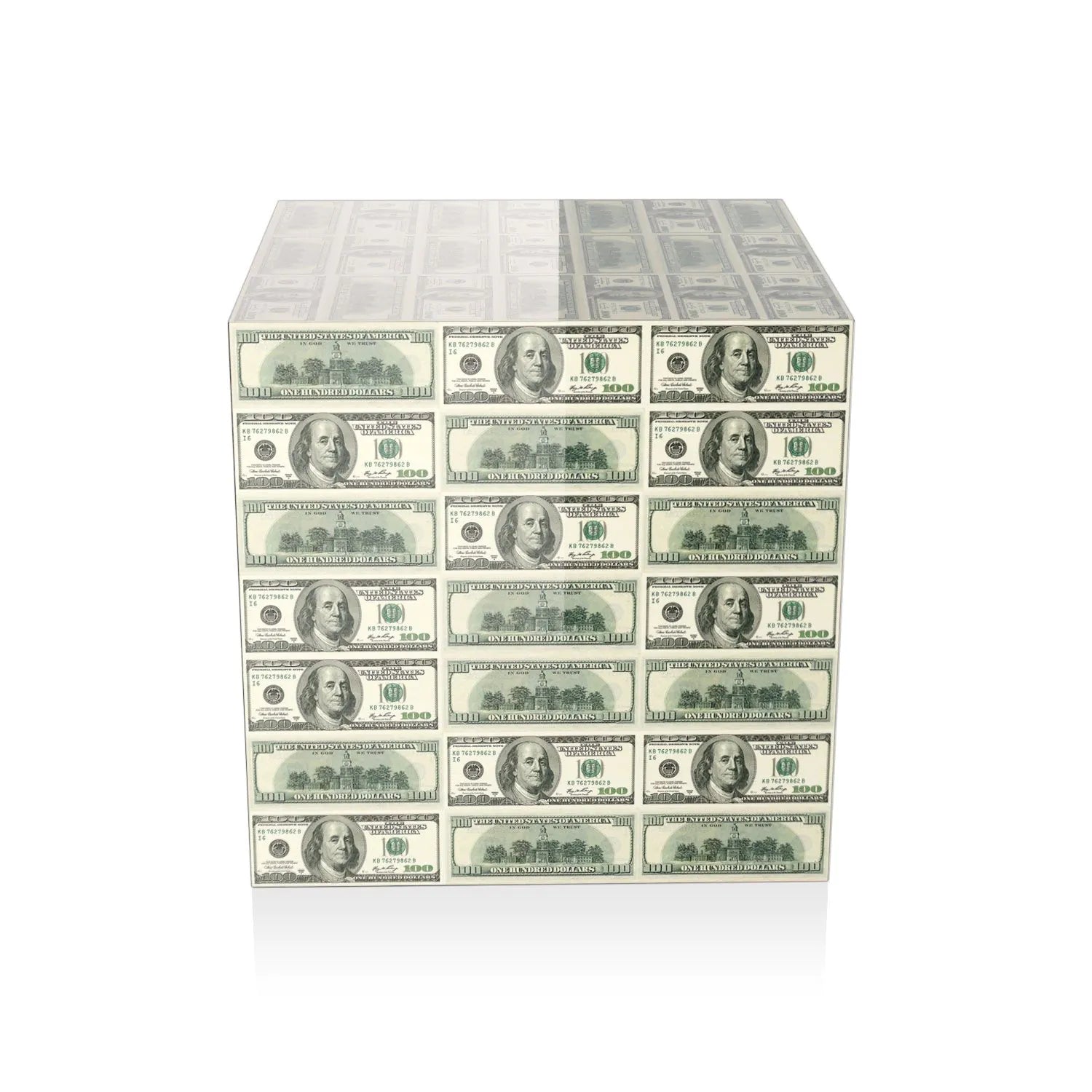 Beistelltisch Dollar in grün, 50 x 50 cm, modernes Design, ideal für Wohnzimmer und elegante Akzente.