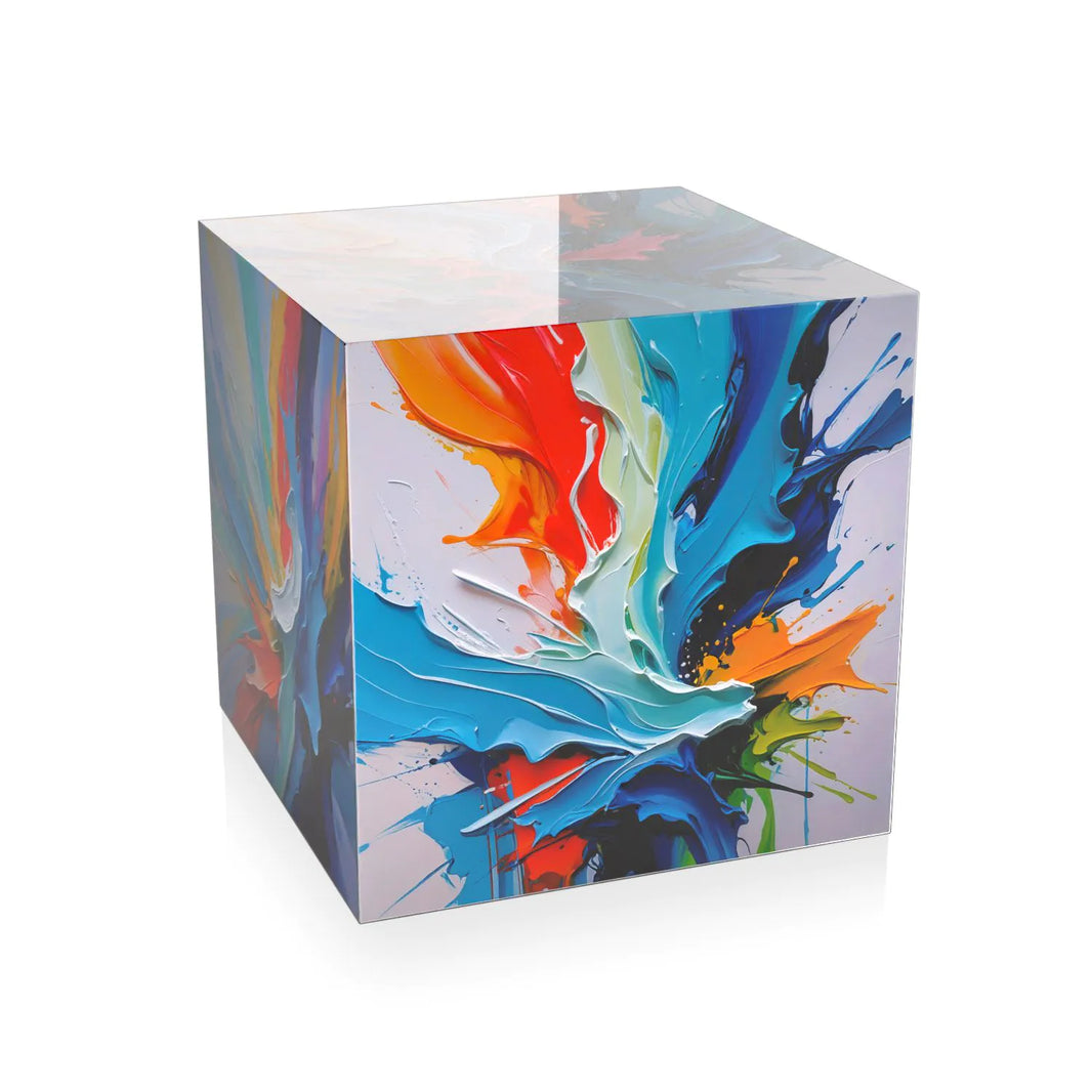 Kleiner Tisch Abstrakte Strömungen - 50 x 50 cm, modernes Design aus Methacrylat, ideal für Wohnzimmer und Büro.