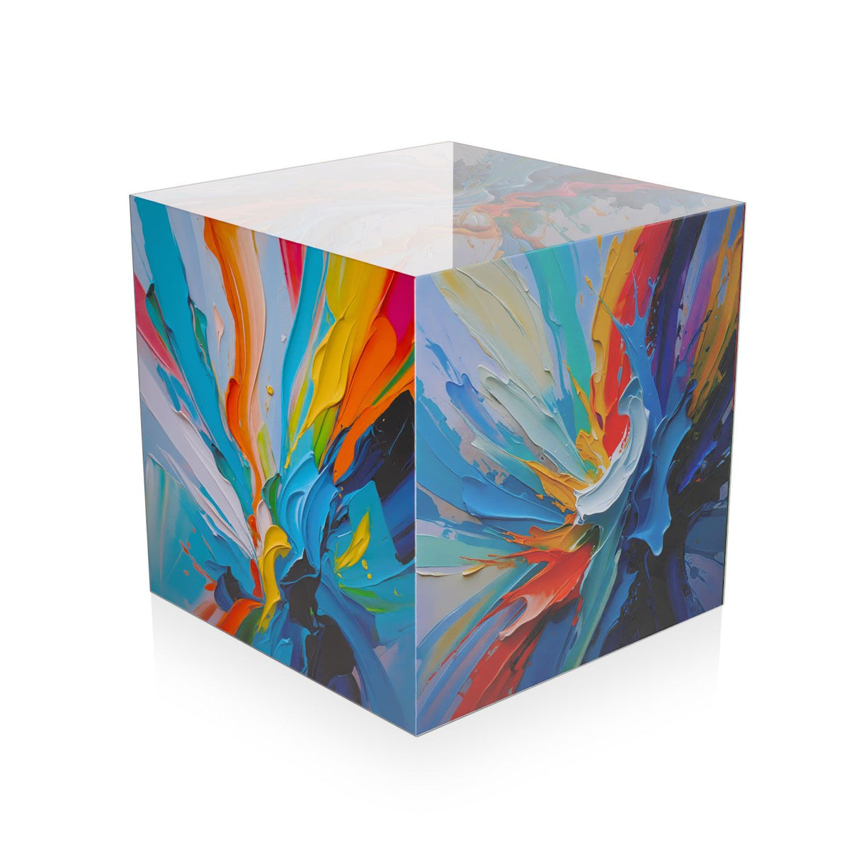 Kleiner Tisch Abstrakte Strömungen - modernes Kunststück in kompakten 50 x 50 cm, perfekt für Wohnzimmer und Schlafzimmer.