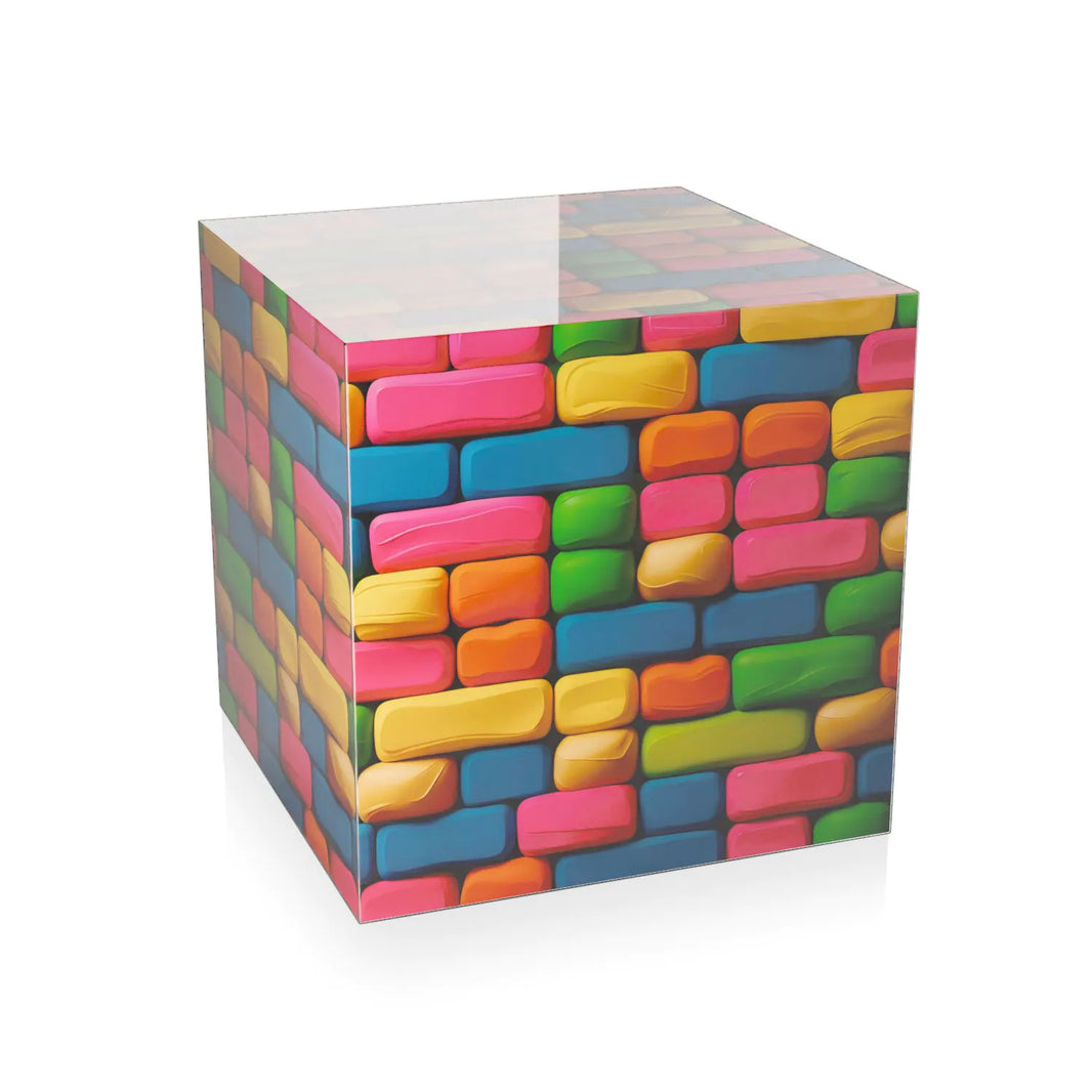 Beistelltisch Bunte Bausteine in buntem Design mit 50 x 50 cm, perfektes Wohnaccessoire für modernes Wohnen.