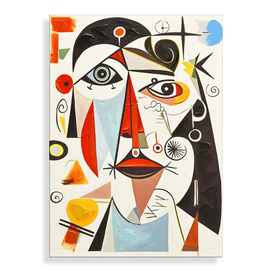 Acrylbild Hommage an Picasso 3 - Modernes Kunstwerk mit Tiermotiven auf glänzendem Methacrylat-Panel, das das Licht reflektiert und jedem Raum eine künstlerische Note verleiht.