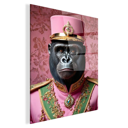 Nahaufnahme des Gorilla Imperial Pink Parade – einzigartiges Acrylbild auf Methacrylat, das den lebendigen rosa Farbton und den polierten Finish zeigt, geeignet für jeden modernen Einrichtungsstil.