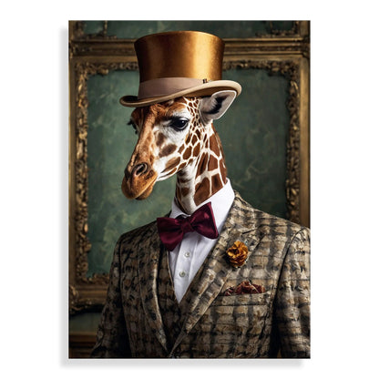 Acrylbild Giraffe Noblesse Parade – Hochwertiger Quadrodruck Auf Methacrylat, ein modernes Wandbild, das eleganten Flair in jedes Zimmer bringt.