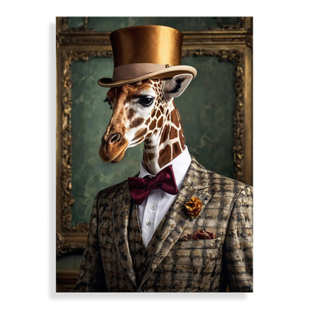 Acrylbild Giraffe Noblesse Parade – Hochwertiger Quadrodruck Auf Methacrylat, ein modernes Wandbild, das eleganten Flair in jedes Zimmer bringt.