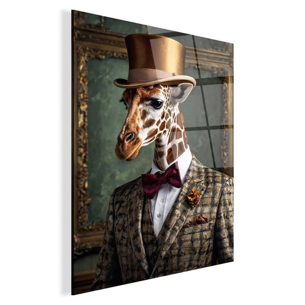 Acrylbild Giraffe Noblesse Parade – Hochwertiger Quadrodruck Auf Methacrylat, Modernes Wandbild Für Elegante Räume mit lebendigen Farben und klarer Detailtreue.