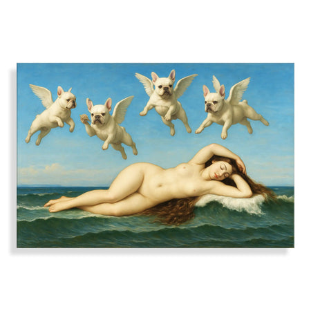 Acrylbild "Die Nadita" auf Methacrylat-Panel in Hellblau, modernes Design und exklusive Designerqualität, die Eleganz und Raffinesse in Ihren Raum bringt.