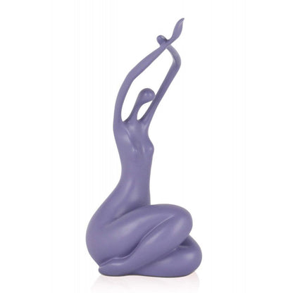 Erwachende Frau, klein, violett. 32 x 15 x 10 cm. Moderne figurative Skulptur aus satiniertem Harz - Designerobjekte.com