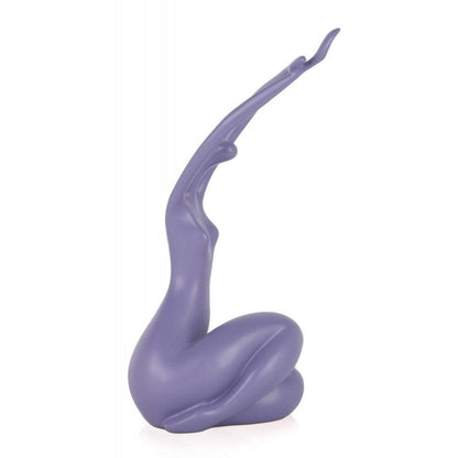 Erwachende Frau, klein, violett. 32 x 15 x 10 cm. Moderne figurative Skulptur aus satiniertem Harz - Designerobjekte.com