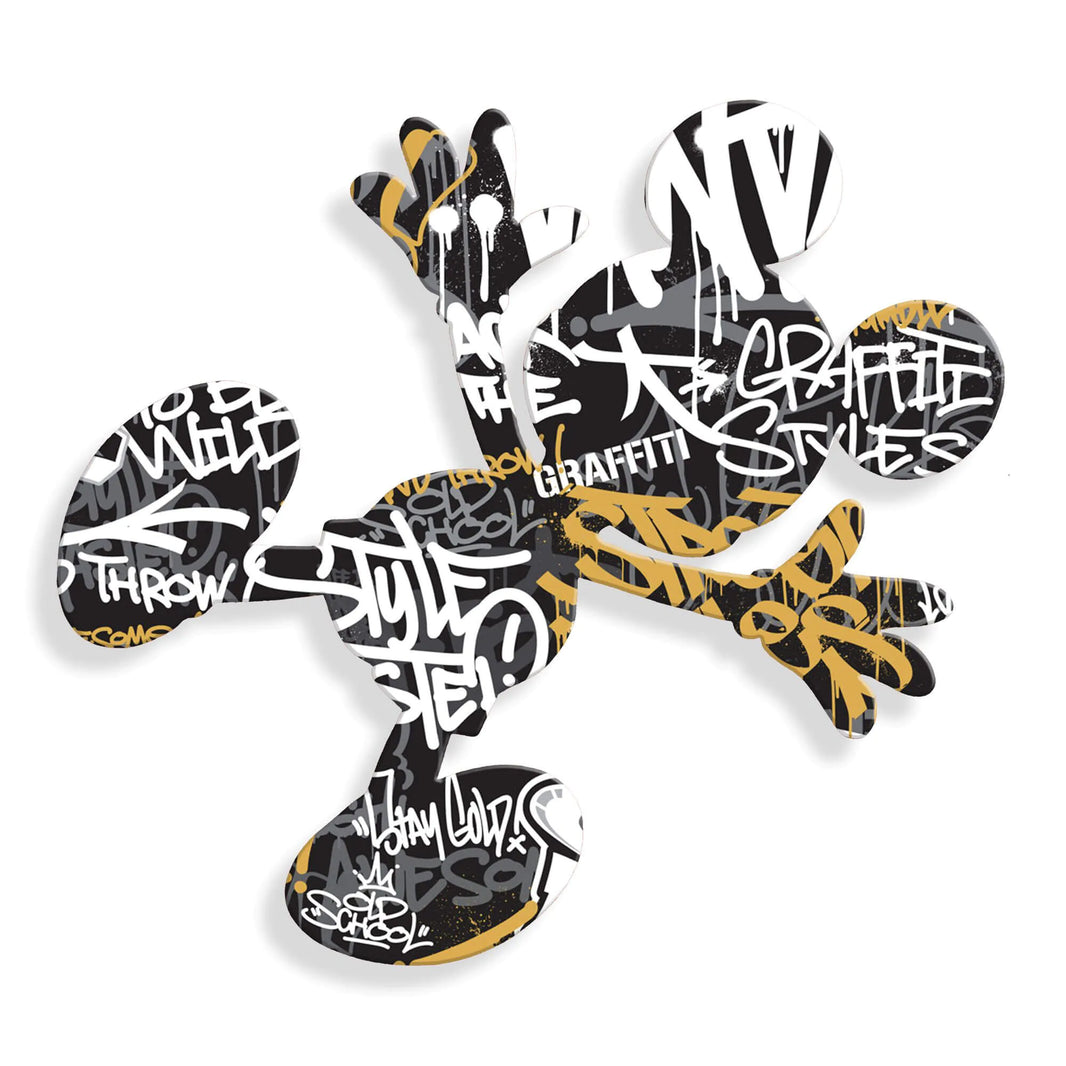 Acrylbild Splat On Graffiti 2 – modernes Kunstwerk auf Hochglanz-Methacrylat, hergestellt in Italien, das Wände mit Farbe und Dynamik belebt.
