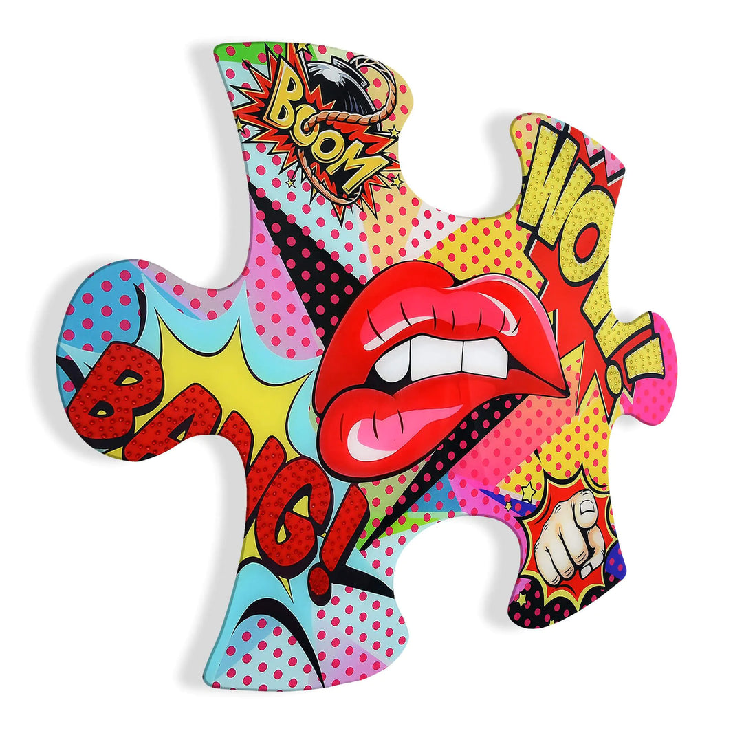 Modernes Acrylgemälde „Mund“ von Paolo & Edgar – Ein einzigartiges Kunstwerk aus mattem und glänzendem Methacrylat, das jedem Raum Eleganz verleiht.