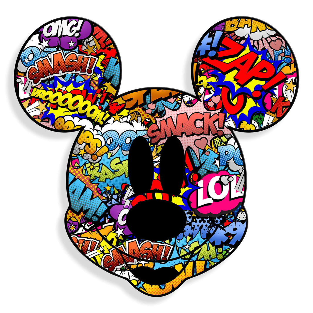 Acrylgemälde Popmouse - modernes figuratives Kunstwerk aus Italien, verfügbar in zwei Größen und hergestellt mit poliertem Methacrylat, perfekt für zeitgenössische Wohnstile.