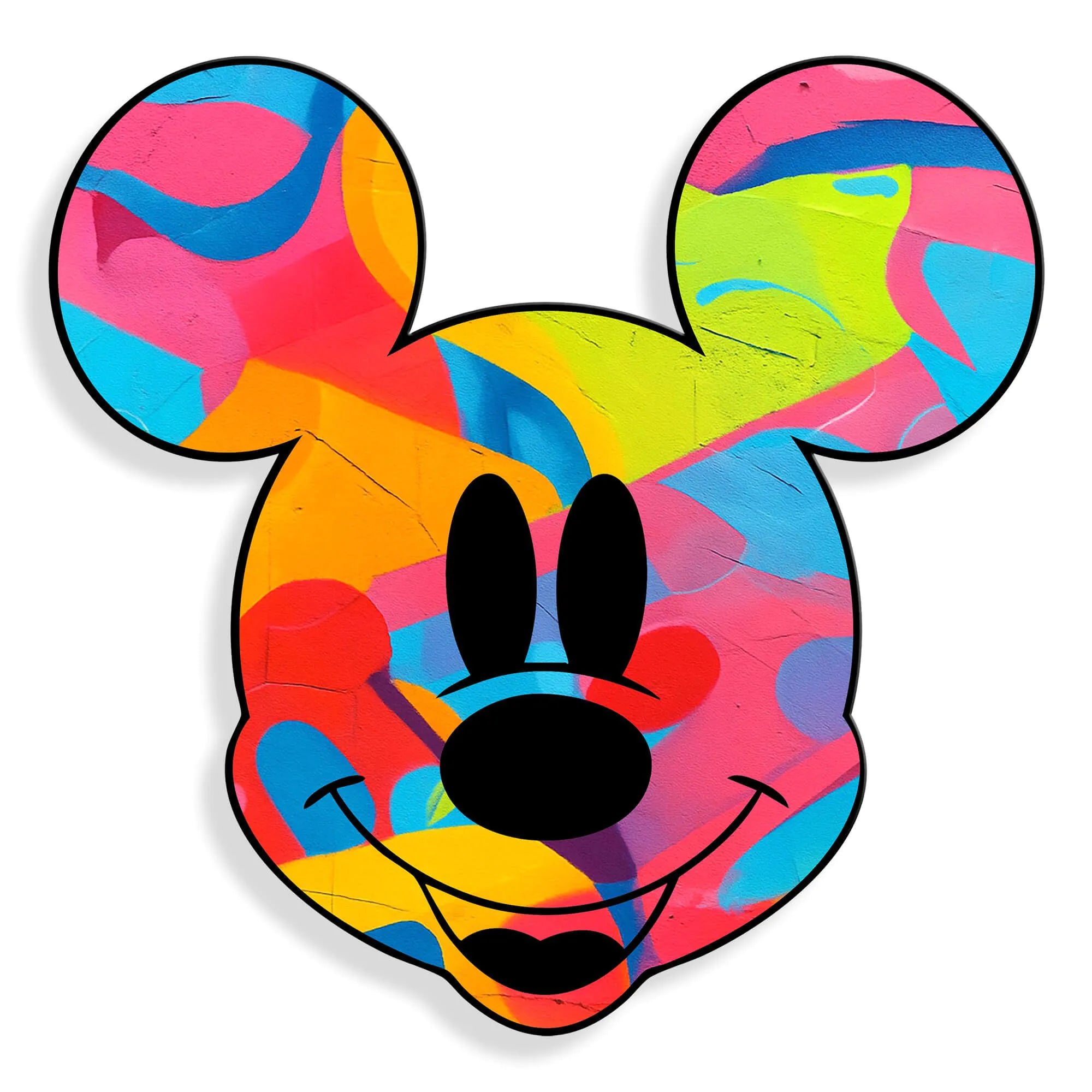 Acrylgemälde Petchymouse von Paolo & Edgar – Modernes, figuratives Kunstwerk aus poliertem Methacrylat mit lebendigen Farben in einem stilvollen Raum.