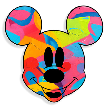 Acrylgemälde Petchymouse von Paolo & Edgar – Modernes, figuratives Kunstwerk aus poliertem Methacrylat mit lebendigen Farben in einem stilvollen Raum.