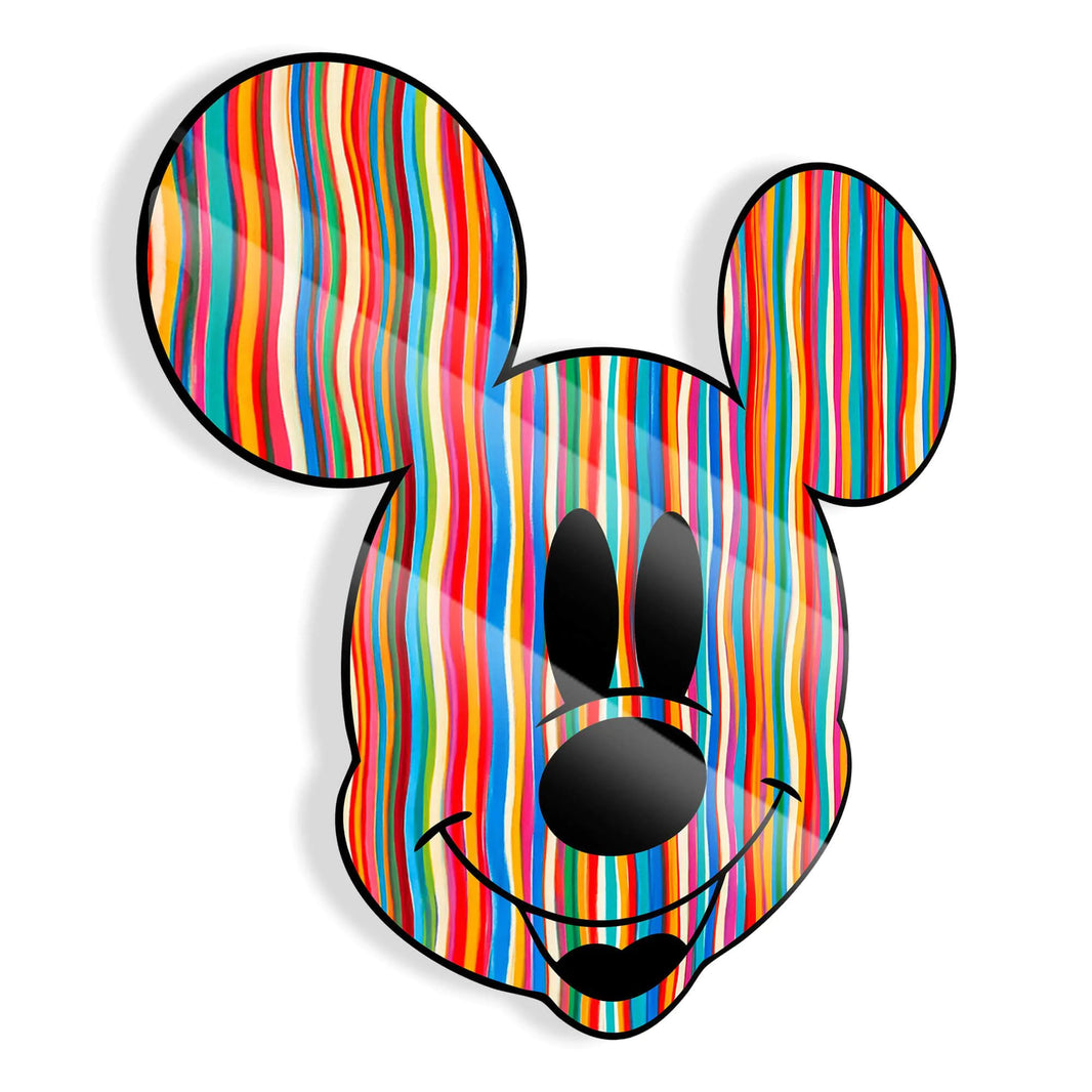 Detailansicht des Acrylgemäldes Strippymouse von Arte dal Mondo – Hochwertiger Quadrodruck auf glänzendem Methacrylat für lebendige Farben.