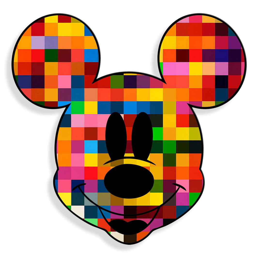 Acrylgemälde Quadrimouse von Paolo & Edgar – Modernes Kunstwerk auf poliertem Methacrylat, ideal für stilvolle Wohn- und Büroräume.