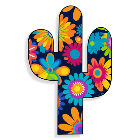 Acrylgemälde Floraler Kaktus von Arte dal Mondo, modernes Design auf poliertem Methacrylat mit bunten Blumenmotiven.