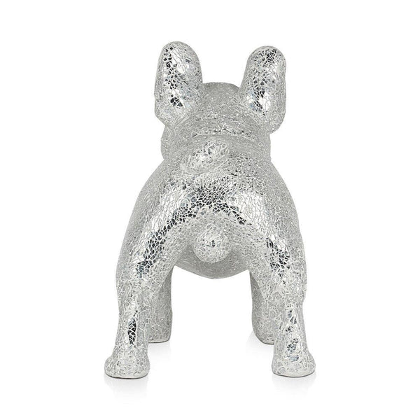 Französische Bulldogge. Skulptur aus gebrochenem Glas. 38 x 47 x 24 cm - Designerobjekte.com