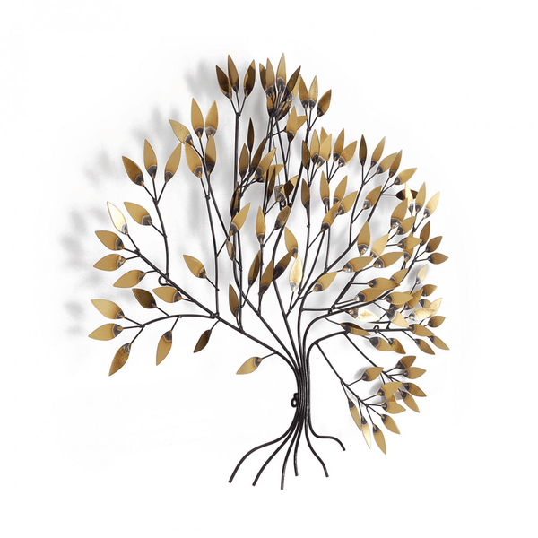 Goldener Baum Metall Gemälde Wanddekoration - Designerobjekte.com