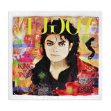 Hommage an Michael Jackson. Von Hand verziertes Bild auf einer deformierten Acrylplatte mit Montage auf einer transparenten Plexiglasglatte. 80x84 cm. - Designerobjekte.com