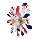 Jubiläum von Elisabeth II mehrfarbig. Von Hand dekoriertes Bild auf einer geformten und reich verzierten Acrylplatte - Designerobjekte.com