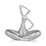 Kleine Evolution silber Metalleffekt. Moderne figurative Skulptur aus Kunstharz, Metalleffekt. 25 x 25 x 13 cm - Designerobjekte.com