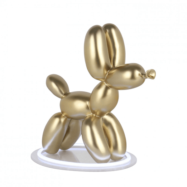 Lampe Ballonhund gold. LED-Tischlampe Skulptur Pop Art aus Harz Metalleffekt - Designerobjekte.com