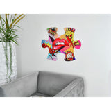 Mund Pop Art. Von Hand dekoriertes Bild auf einer geformten und reich verzierten Acrylplatte. 60 x 80 cm. - Designerobjekte.com
