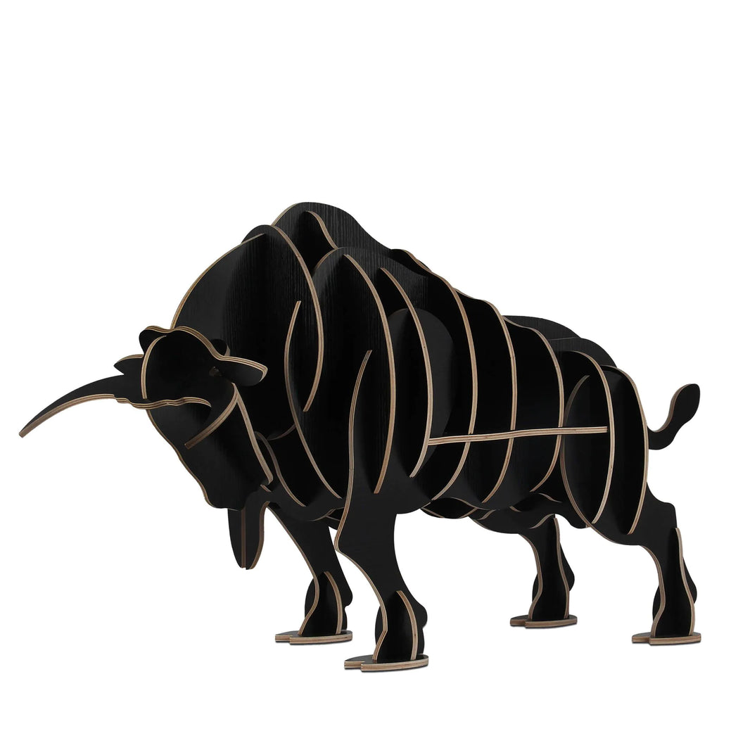 Büchertisch Schwarzer Stier - elegantes schwarzes MDF Möbelstück, 63 x 115 x 35 cm, ideales Bücherregal und dekoratives Element