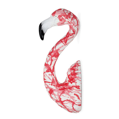 Handgefertigte Rosa Flamingo Skulptur aus Kunstharz – ein modernes, klassisches Pop Art Deko-Element für Ihr Zuhause.