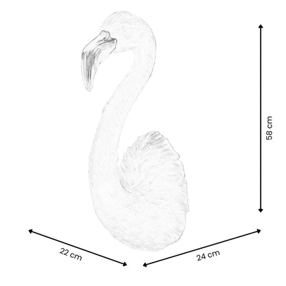 Elegante Rosa Flamingo Skulptur aus Kunstharz auf stabiler Marmorstütze – perfektes Geschenk für Kunstliebhaber.