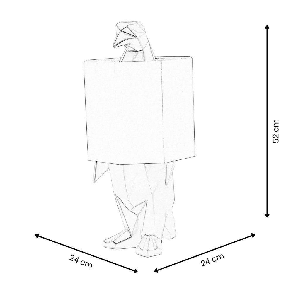 Pinguin Gold Tischlampe – technische Zeichnung mit Maßstab, zeigt die Dimensionen von 52 x 24 x 24 cm, perfekte Anpassung in verschiedene Wohnstile.