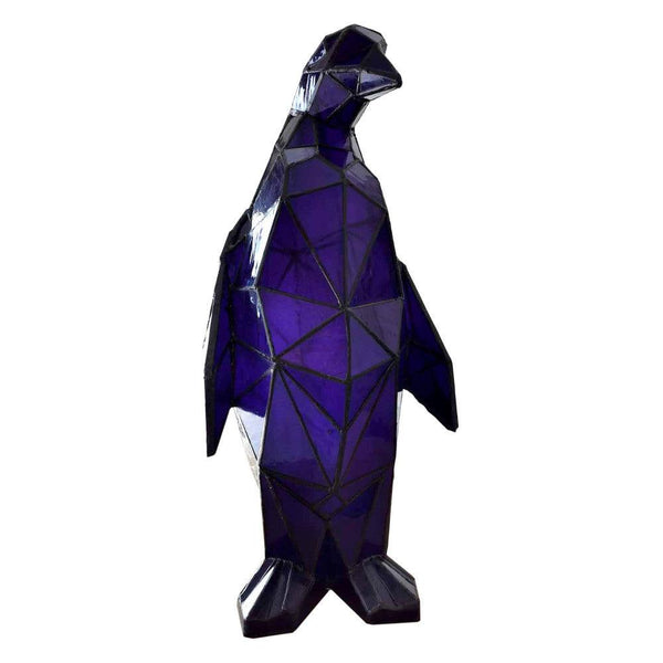 Pinguin Skulptur. Glasskulptur Tiffany-Art. 50 x 22 x 20 cm. - Designerobjekte.com