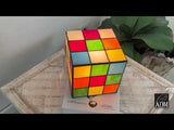 Video zur Designer Tiffany Würfel Lampe Nachttischlampe Kubus Rubik