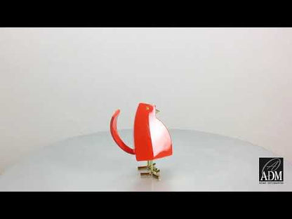 Geometrische Kunstharzskulptur. Kleiner Vogel in Leuchtendem Orange. Hochwertiges Design. Mit Luxuriösen Details.